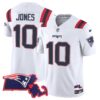 Patriots Massachusetts Patch Vapor Jersey – All Stitched – White – Mac Jones Jersey
