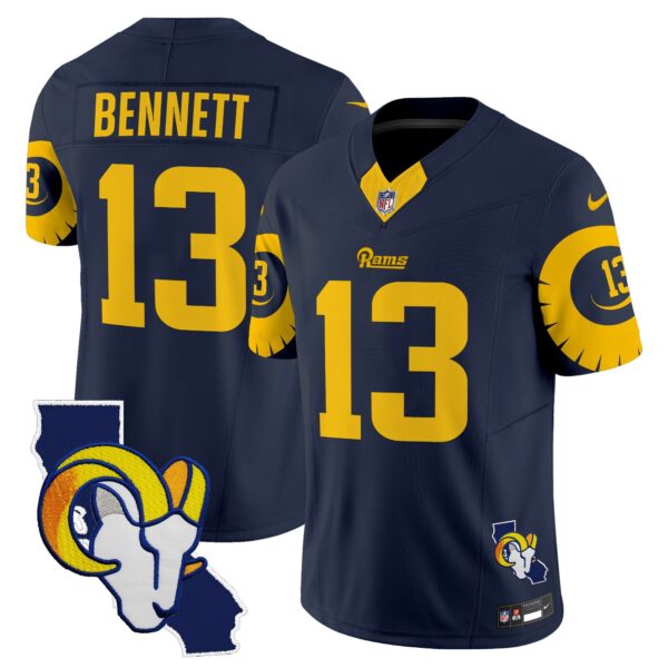 Rams Special Vapor Limited Jersey V2 – All Stitched – Navy – Stetson Bennett Jersey