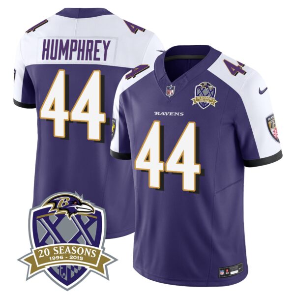 Ravens 20th Season Patch Vapor Limited Jersey – All Stitched – Purple Alternate – Marlon Humphrey Jersey