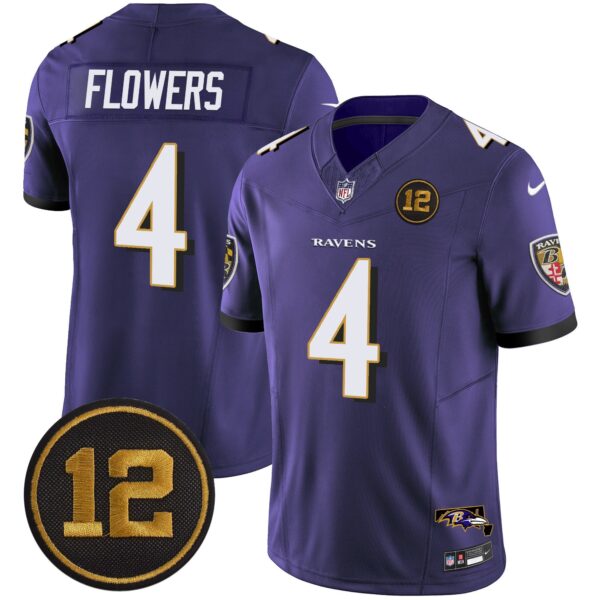 Ravens Jacoby Jones Patch Vapor Limited Jersey – All Stitched – Purple – Zay Flowers Jersey