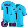 Dolphins Dan the Man Record Breaker Patch Vapor Limited Jersey – All Stitched – Aqua – Tua Tagovailoa Jersey