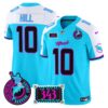 Dolphins Dan the Man Record Breaker Patch Vapor Limited Jersey – All Stitched – Aqua Alternate – Tyreek Hill Jersey