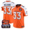 Denver Broncos 3-Time Champions Patch Vapor Limited Jersey – All Stitched – Orange Alternate – Javonte Williams Jersey