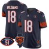 Bears Illinois & Dick Butkus Patch Vapor Limited Jersey – All Stitched – Navy – Caleb Williams Jersey