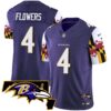 Ravens Maryland Flag Vapor Limited Jersey V2 – All Stitched – Purple – Zay Flowers Jersey