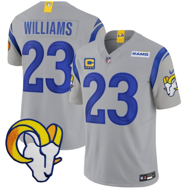 Rams Vapor Limited Jersey V2 – All Stitched – Gray – Kyren Williams Jersey