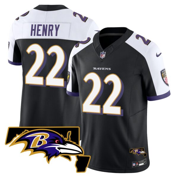 Derrick Henry Ravens Maryland Patch Vapor Limited Jersey – All Stitched – Men – Black Alternate Jersey
