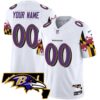Ravens Maryland Flag Vapor Limited Custom Jersey V2 – All Stitched – White Jersey