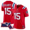 Patriots Massachusetts Patch Vapor Jersey – All Stitched – Red – Ezekiel Elliott Jersey