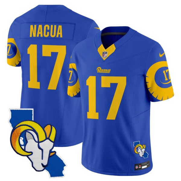 Rams Special Vapor Limited Jersey V2 – All Stitched – Royal – Puka Nacua Jersey