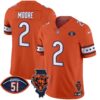 Bears Illinois & Dick Butkus Patch Vapor Limited Jersey – All Stitched – Orange – D.J. Moore Jersey