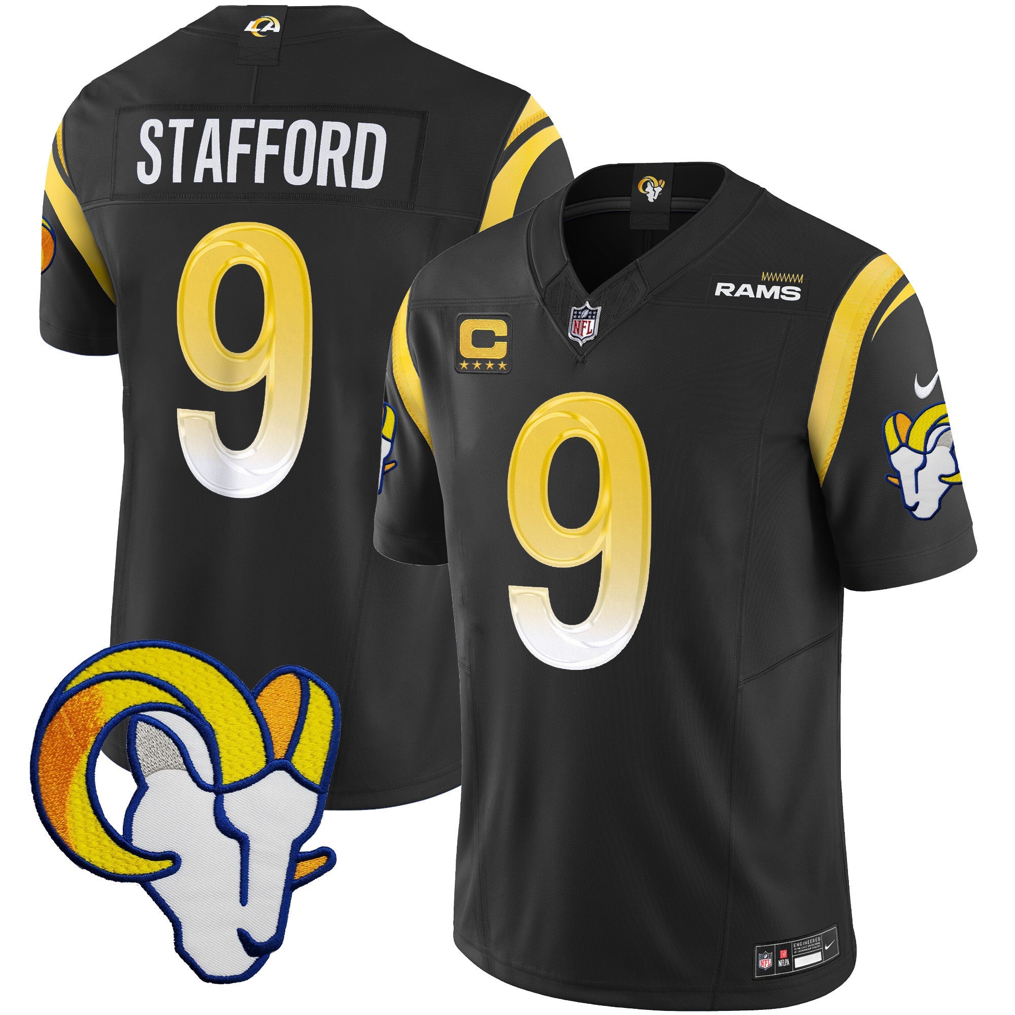 Rams Vapor Limited Jersey V2 – All Stitched – Black – Matthew Stafford Jersey
