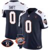 Bears Throwback Illinois Patch Vapor Jersey – All Stitched – Navy Alternate – D’Andre Swift Jersey