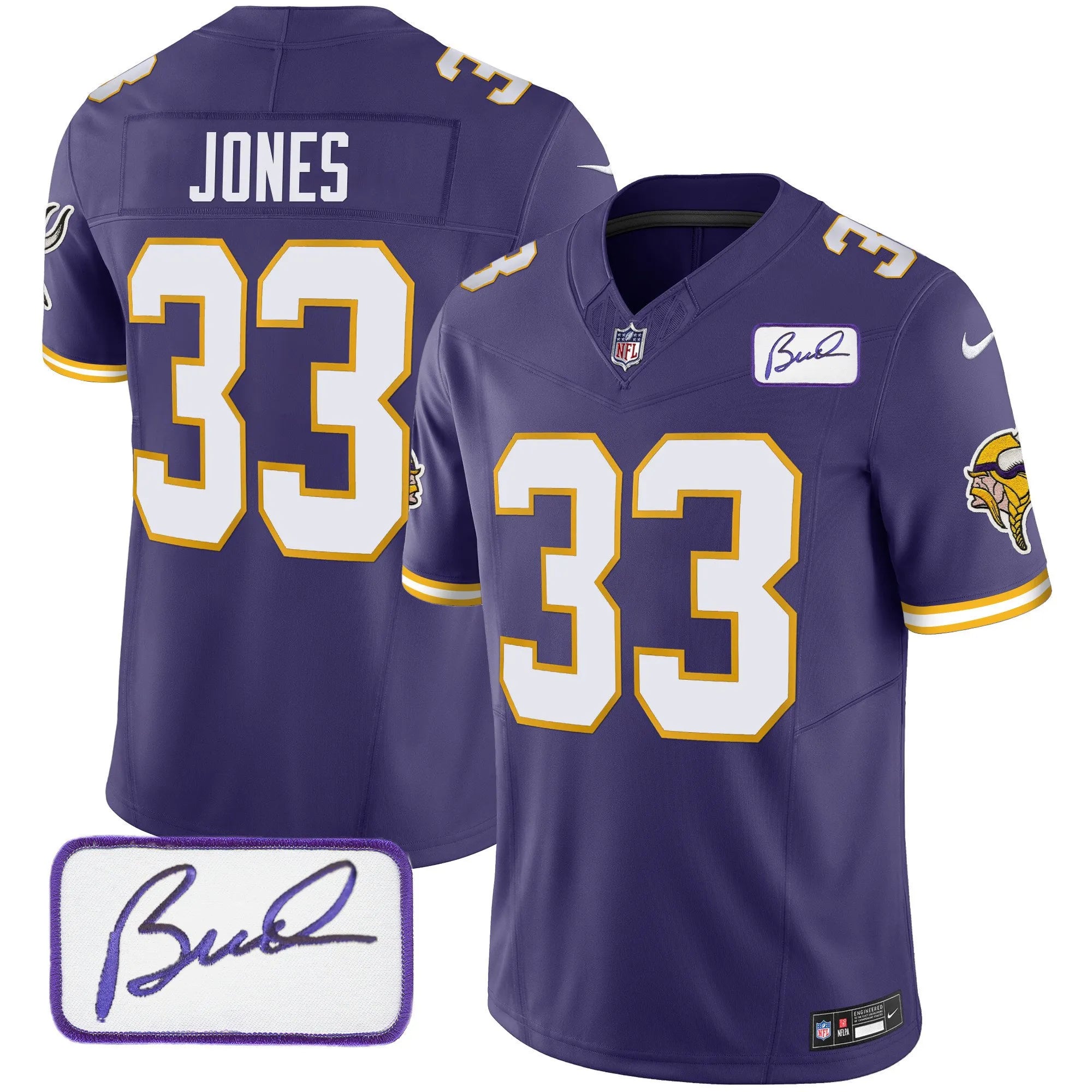 Vikings Vapor Limited Player 2024 Jersey TLA – All Stitched – Purple – Aaron Jones Jersey