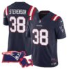 Patriots Massachusetts Patch Vapor Jersey – All Stitched – Navy – Rhamondre Stevenson Jersey