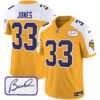 Vikings Vapor Limited Player 2024 Jersey TLA – All Stitched – Gold Alternate – Aaron Jones Jersey