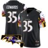 Ravens Maryland Flag Vapor Limited Jersey V2 – All Stitched – Black – Gus Edwards Jersey