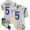 Rams California Patch Vapor Limited Jersey – All Stitched – Bone – Jalen Ramsey Jersey