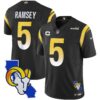 Rams California Patch Vapor Limited Jersey – All Stitched – Black – Jalen Ramsey Jersey