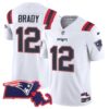 Patriots Massachusetts Patch Vapor Jersey – All Stitched – White – Tom Brady Jersey