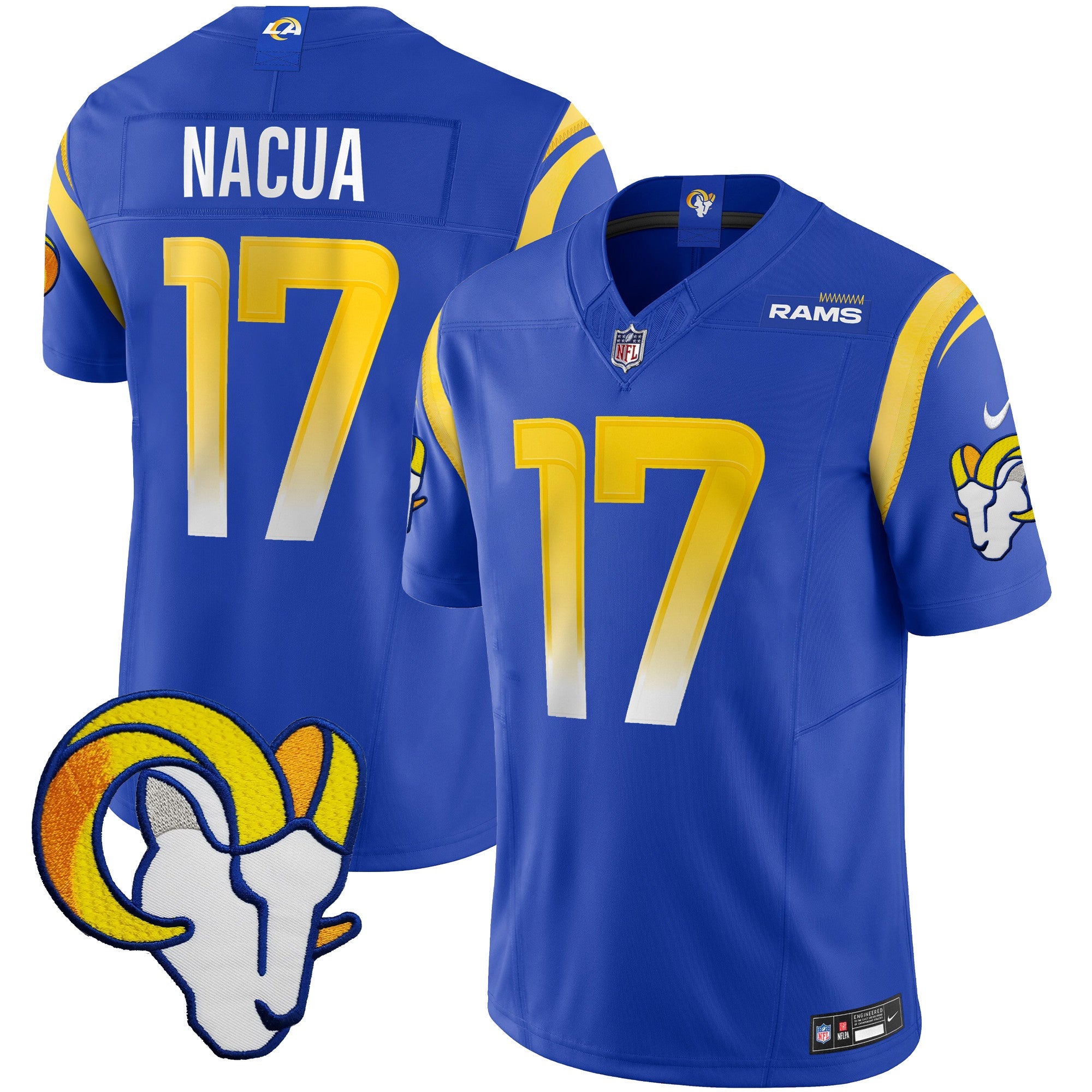 Rams Vapor Limited Jersey V2 – All Stitched – Royal – Puka Nacua Jersey