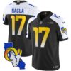 Rams California Patch Vapor Limited Jersey – All Stitched – Black Alternate – Puka Nacua Jersey