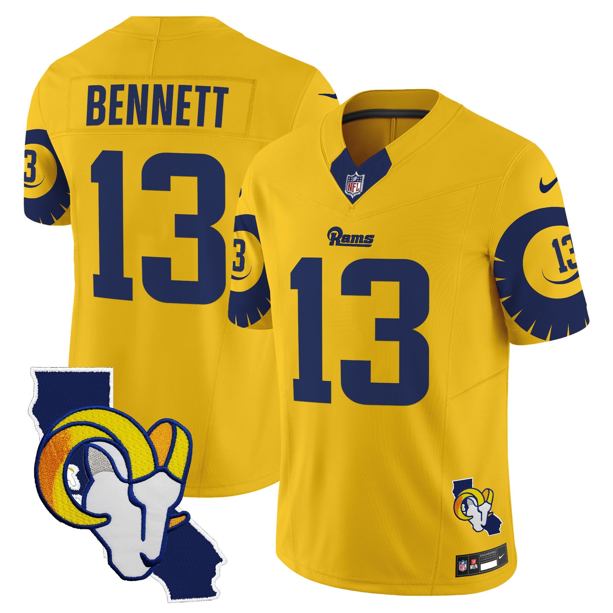 Rams Special Vapor Limited Jersey V2 – All Stitched – Gold – Stetson Bennett Jersey