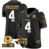 Cowboys Est. 1960 & We Dem Boyz Patch Gold Vapor Limited Jersey V2 – All Stitched – Black Limited – Dak Prescott Jersey