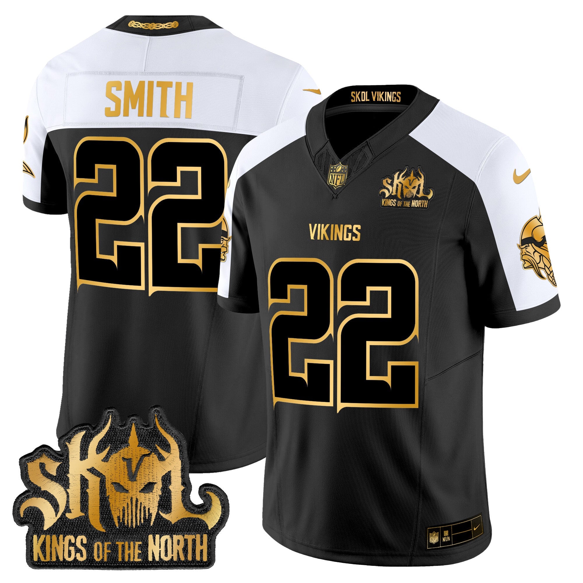 Minnesota Vikings 2024 Winter Warrior Skol Patch Gold Vapor Limited Jersey – All Stitched – Alternate – Harrison Smith Jersey
