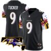 Ravens Maryland Flag Vapor Limited Jersey V2 – All Stitched – Black – Justin Tucker Jersey
