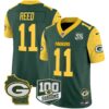 Packers 100th Season & Home Patch Cheese Vapor Limited Jersey All Stitched – Green – Jayden Reed Jersey