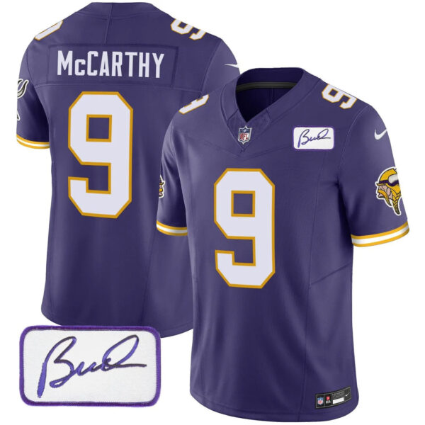 Vikings Vapor Limited Player 2024 Jersey TLA – All Stitched – Purple – J.J. McCarthy Jersey