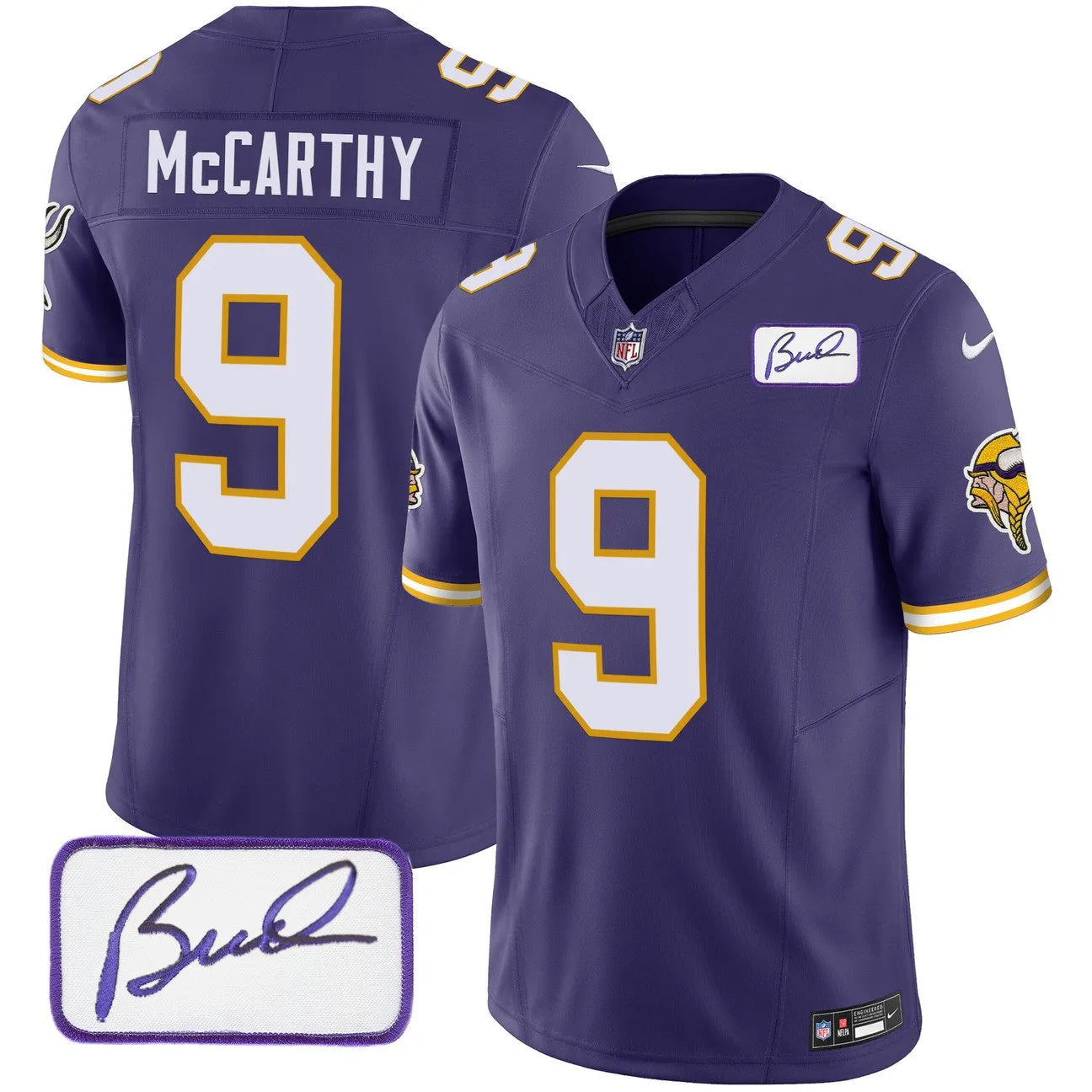 Vikings Vapor Limited Player 2024 Jersey TLA – All Stitched – Purple – J.J. McCarthy Jersey