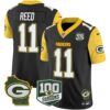 Packers 100th Season & Home Patch Cheese Vapor Limited Jersey All Stitched – Black – Jayden Reed Jersey