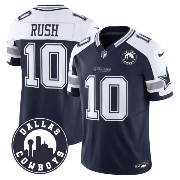Dallas Cowboys City Patch Vapor Limited Jersey – All Stitched – Alternate – Cooper Rush Jersey