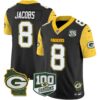 Packers 100th Season & Home Patch Cheese Vapor Limited Jersey All Stitched – Black – Josh Jacobs Jersey