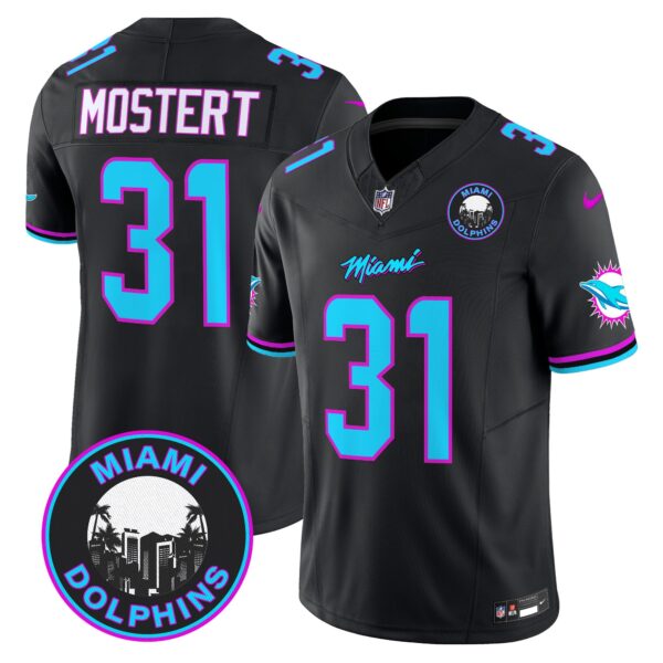 Dolphins Miami Vice Vapor Limited Jersey V3 – All Stitched – Black – Raheem Mostert Jersey
