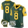 Packers 100th Season & Home Patch Cheese Vapor Limited Jersey All Stitched – Green – Josh Jacobs Jersey