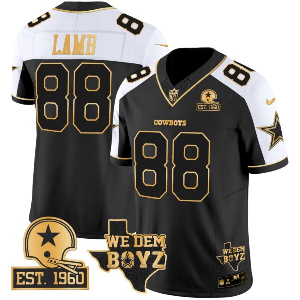 Cowboys Est. 1960 & We Dem Boyz Patch Gold Vapor Limited Jersey V2 – All Stitched – Alternate – CeeDee Lamb Jersey