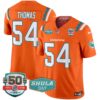Dolphins 50th & Don Shula 347 Memorial Patch Vapor Limited Jersey – All Stitched – Orange – Zach Thomas Jersey