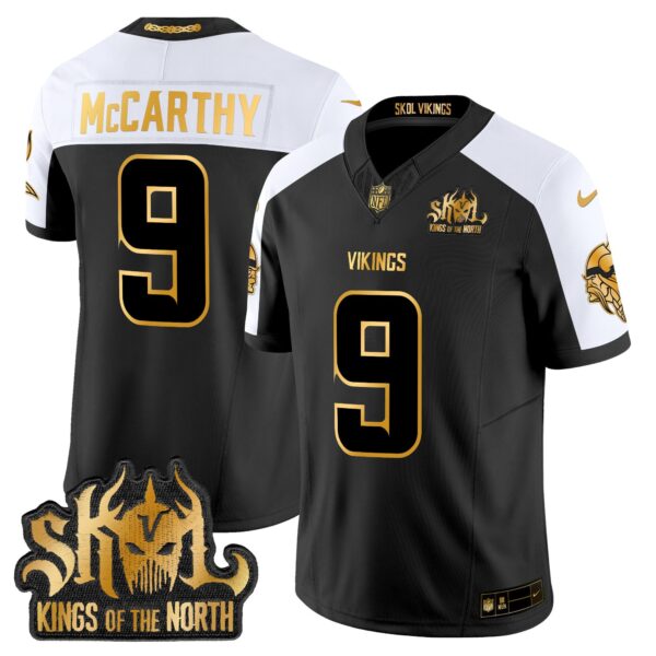 Minnesota Vikings 2024 Winter Warrior Skol Patch Gold Vapor Limited Jersey – All Stitched – Alternate – J.J. McCarthy Jersey