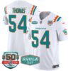 Dolphins 50th & Don Shula 347 Memorial Patch Vapor Limited Jersey – All Stitched – White – Zach Thomas Jersey