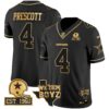 Cowboys Est. 1960 & We Dem Boyz Patch Gold Vapor Limited Jersey V2 – All Stitched – Black Gold – Dak Prescott Jersey