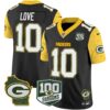 Packers 100th Season & Home Patch Cheese Vapor Limited Jersey All Stitched – Black – Jordan Love Jersey