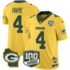 Packers 100th Season & Home Patch Cheese Vapor Limited Jersey All Stitched – Gold – Brett Favre Jersey