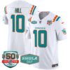 Dolphins 50th & Don Shula 347 Memorial Patch Vapor Limited Jersey – All Stitched – White – Tyreek Hill Jersey