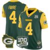 Packers 100th Season & Home Patch Cheese Vapor Limited Jersey All Stitched – Green – Brett Favre Jersey