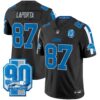 Detroit Lions 90th Year Patch Vapor Limited Jersey – All Stitched – Black – Sam Laporta Jersey