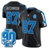 Detroit Lions 90th Year Patch Vapor Limited Jersey – All Stitched – Black – Hutchinson Jersey