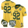 Packers 100th Season & Home Patch Cheese Vapor Limited Jersey All Stitched – Gold – Reggie White Jersey